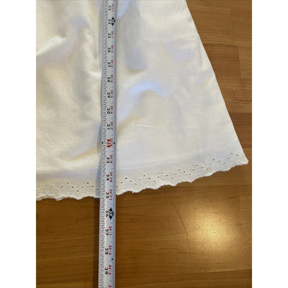 Madewell White Eyelet Overlay Open‎ Back Dress Size 6/S Sleeveless Beachy Boho